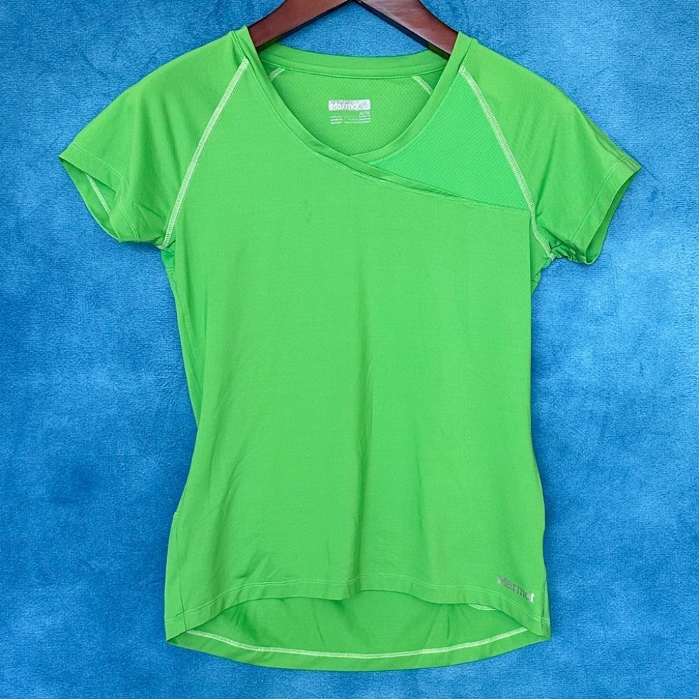 Marmot Green Stretch Polyester Athletic Top, Size M